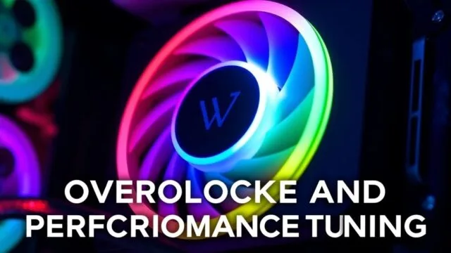 A close-up of a high-performance CPU cooler with RGB lighting, representing advanced PC Overclocking and Performance Tuning.