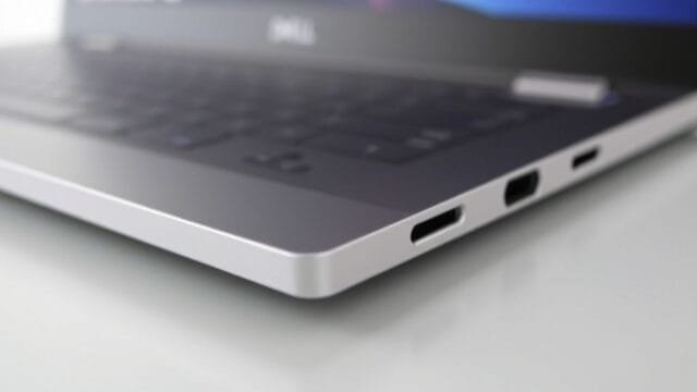 Dell 14 Premium 2025: Your Ultimate Ultraportable? A close-up of the Dell 14 Premium 2025's minimalist, CNC machined aluminum chassis in a Platinum finish, highlighting its sleek edges.