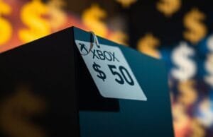 Xbox Price Hike: What It Means For Your Wallet A close-up shot of an Xbox Series X console with a price tag reflecting an Xbox price hike, set against a backdrop of blurred dollar signs.