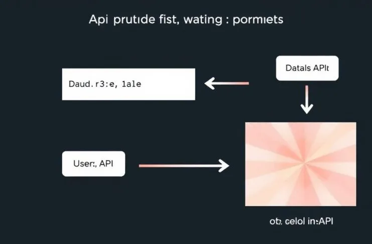 A conceptual diagram showing Claude API generating prompts for an image generation API (e.g., DALL-E, Midjourney), which then produces a visual output. Arrows indicate the flow from user input to Claude, then to the image API, and finally to the image.