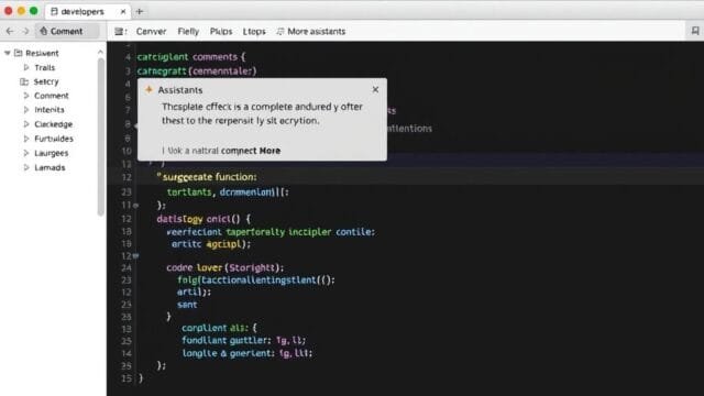 AI code assistants: Are Your Next Dev Superpower? A developer's screen showing AI code assistants suggesting a complete function based on a natural language comment.