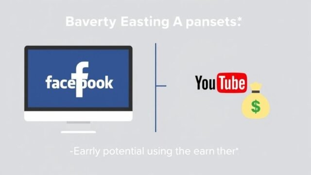 Instagram vs TikTok: The Ultimate Comparison for Creators A graphic showing a split screen, one side with the Facebook logo and a money bag, the other with the YouTube logo and a larger money bag, indicating varying earning potential.