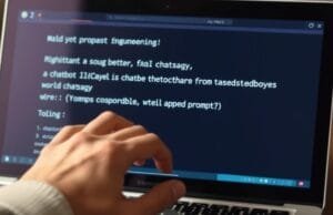 Prompt Engineering: Unlock AI’s True Potential A person's hand typing a well-crafted prompt for an AI chatbot, demonstrating effective Prompt Engineering.