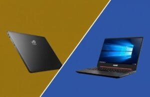 2025 Laptop Comparison: Zenbook vs. Nitro – Which Champion? A professional graphic contrasting the sleek design of the Asus Zenbook S 16 with the robust appearance of the Acer Nitro V 15
