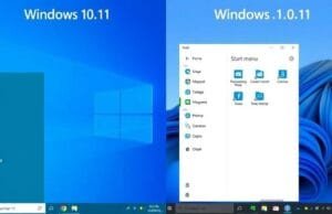 Windows 10 vs Windows 11: The Ultimate Upgrade Guide A side-by-side comparison image of the Windows 10 desktop on the left with its traditional Start Menu, and the Windows 11 desktop on the right with its centered Start Menu and redesigned taskbar, highlighting the visual differences.