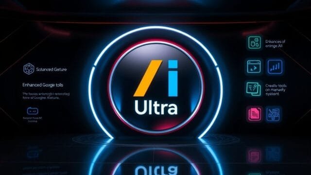 Google AI Ultra: Your I/O 2025 Premium AI Unpacked A sleek graphic showing the Google AI Ultra logo with premium features like enhanced Gemini and creative tools surrounding it, implying exclusive access.