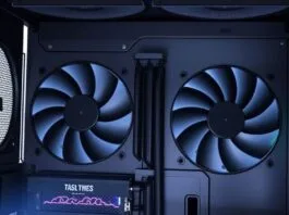 Silent PC Build: Master the Art of Whisper-Quiet Power A sleek, modern PC case with sound-dampening panels and large, slow-spinning fans visible through a subtle mesh.