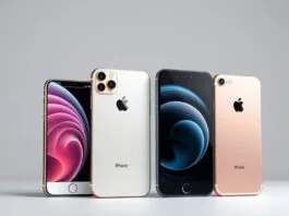 A sleek, professional shot showcasing all four iPhone 17 series models lined up, with the ultra-thin iPhone 17 Air prominently featured in the center. The image should highlight their different sizes and finishes.