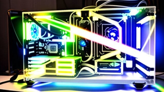 All-White PC Build: Your Guide to a Stunning, Minimalist Rig A stunning, fully assembled all-white PC build showcasing vibrant RGB lighting inside a transparent case, sitting on a minimalist desk.