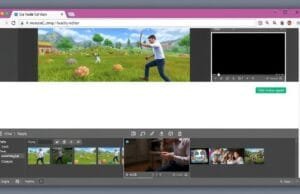 WebAssembly web performance: Unlock Peak Now A stylized browser window displays a game, 3D model, and video editor.