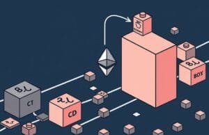 Solidity Smart Contracts: Your Guide to Web3’s Future A stylized depiction of Solidity smart contracts interacting with the Ethereum blockchain, shown as building blocks.