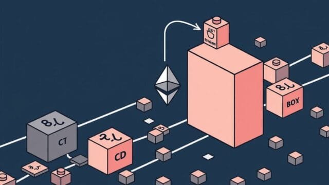 Solidity Smart Contracts: Your Guide to Web3’s Future A stylized depiction of Solidity smart contracts interacting with the Ethereum blockchain, shown as building blocks.