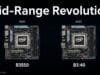 B850 and B840 Chipsets: The Mid-Range Revolution for AM5 A stylized graphic showing the B850 and B840 chipsets as the "heart" of two different AM5 motherboards, with "Mid-Range Revolution" text prominently displayed