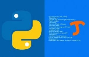 PyTorch vs TensorFlow: Which Python ML Framework Wins? A stylized neural network with Python code snippets, illustrating the elegance and power of Python in machine learning frameworks like those in PyTorch vs TensorFlow comparisons.