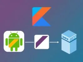 A vibrant graphic showcasing the Kotlin logo alongside Android and server icons, symbolizing its dual impact.