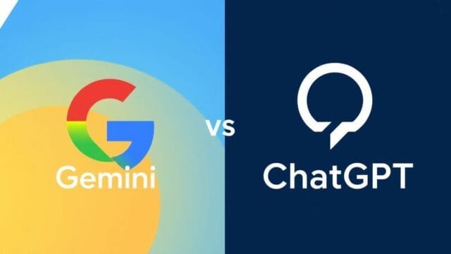 Gemini vs ChatGPT: A Comprehensive AI Comparison for 2025 A visual representation of Google's Gemini logo and OpenAI's ChatGPT logo side-by-side, symbolizing a comparison.