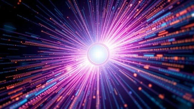 Generative AI: Your Essential Guide to Creative Power Abstract image of text, images, and code radiating from a glowing central AI core.