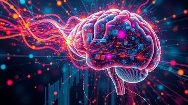 How to Master Grok API Image Generation An abstract, futuristic digital painting depicting data flowing into a brain, transforming into vibrant, imaginative images, symbolizing AI image generation.