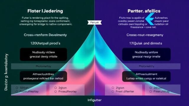 Flutter vs React Native: Ultimate 2025 Cross-Platform Guide An infographic comparing Flutter’s rendering pipeline (direct rendering via Impeller) with traditional cross-platform mobile development methods (using a bridge to native components), a key factor in understanding Flutter vs React Native performance.