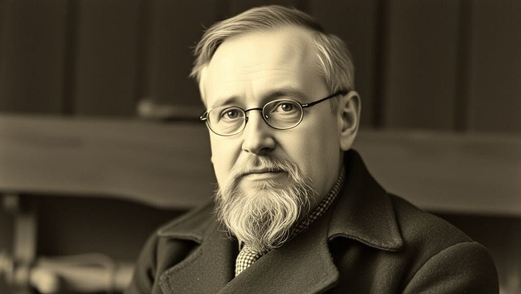 An old black and white photo of Fredrik Idestam, a visionary Finnish mining engineer.