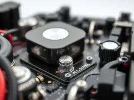 Close-up of high-performance internal components.