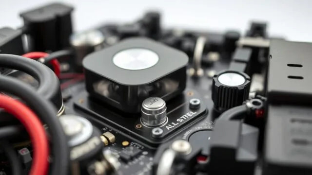 Close-up of high-performance internal components.