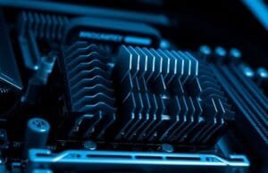 Gigabyte Z790 Aorus Master: Why It Dominates 2025 PC Builds Close-up of the motherboard's VRM heatsinks and power phases, showcasing their robust design.