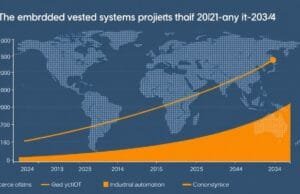 Embedded Systems IoT: The Unseen Brains Powering Your Smart World Diagram projecting global embedded systems market value 2024-2034, highlighting embedded systems IoT and industrial automation as key growth drivers.