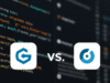 Gemini vs Copilot: Choosing Your AI for Productivity & Dev A visual comparison of Gemini and Copilot logos, with AI code snippets and productivity app icons in the background.