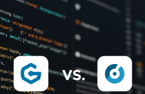 Gemini vs Copilot: Choosing Your AI for Productivity & Dev A visual comparison of Gemini and Copilot logos, with AI code snippets and productivity app icons in the background.