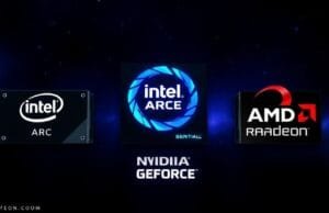 Intel Battlemage Celestial GPUs: Can They Challenge NVIDIA and AMD? Intel Battlemage Celestial GPUs: A concept image showing Intel Arc GPUs alongside NVIDIA GeForce and AMD Radeon logos, representing competition.