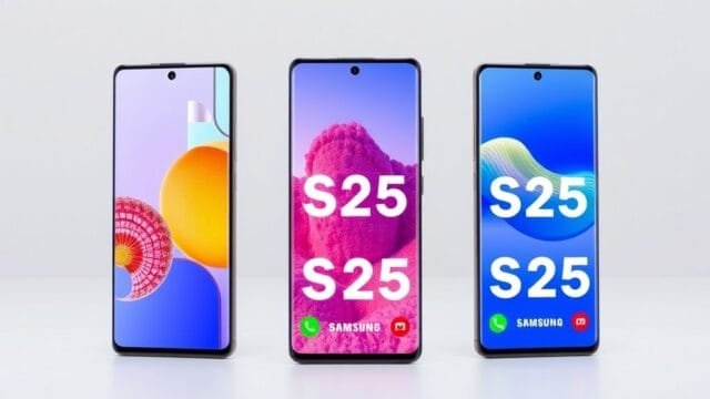 Latest Samsung Series: S25, Foldables & A-Series Dominate 2025 Samsung Galaxy S25 Ultra, S25+, and S25 phones displayed side-by-side, showcasing their sleek designs and vibrant screens, with AI features subtly implied on the display. Latest Samsung series flagship phones.