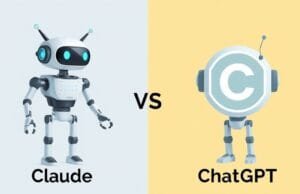 Claude vs ChatGPT: Choosing the Right AI for Your Needs Two AI chatbots represented by different symbols, illustrating Claude vs ChatGPT