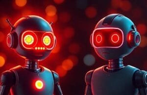 Grok vs ChatGPT: Comprehensive AI Chatbot Comparison Two AI chatbots represented by distinct glowing interfaces, one with a quirky, dynamic appearance (Grok) and the other with a sleek, professional look (ChatGPT).