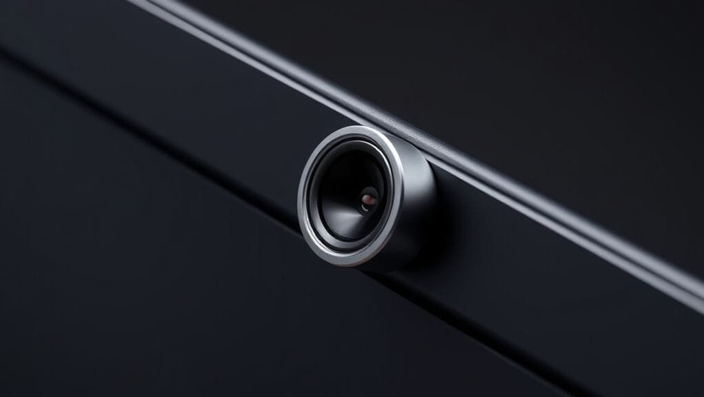 A close-up render showcasing the prominent MacBook Pro display notch 2026, with its camera and sensors.