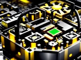A close-up shot of a modern CPU socket on a motherboard, with a CPU ready to be installed.