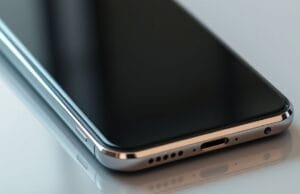 Interpreting Flagship Phone Reviews: Smart Purchase Guide A close-up shot of a modern smartphone with a sleek, premium design, showcasing its display and thin bezels, a key visual for **interpreting flagship phone reviews**.