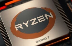 AMD 9800X3D gaming review: Best Gaming CPU 2025 A close-up shot of the **AMD Zen 5 gaming** CPU, the Ryzen 7 9800X3D, highlighting its metallic heat spreader and subtle branding.