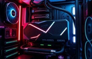 Hardware Innovation Trends Challenges: Navigating Delays A dynamic, photorealistic illustration representing the 'Hardware Innovation Trends Challenges'. It features intertwining elements of futuristic microchips, sleek smartphones, AI interfaces, and a faint global map with interconnected supply lines, all conveying both rapid technological advancement and complex logistical hurdles. The color palette should be vibrant but also hint at underlying complexities.