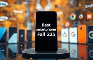 Best Smartphones Fall 2025: Flagship Reviews & Xiaomi 17 A futuristic, sleek smartphone display showcasing "Best Smartphones Fall 2025" surrounded by glowing digital data streams and abstract tech elements, representing innovation and a competitive landscape. The background features subtle, blurred images of various high-end smartphones (Samsung, Apple, Google, Xiaomi logos subtly visible) under warm autumn lighting.