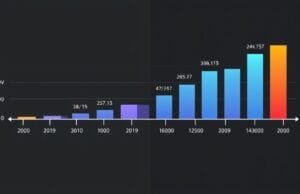 Generational Performance Comparison: Tech & Work Insights A split image showing on one side a timeline graph with increasing performance metrics for technology (e.g., CPU speed, GPU efficiency) over different generations, and on the other side a diverse group of people from different generations (Baby Boomer, Gen X, Millennial, Gen Z) collaborating in a modern office, representing a holistic view of generational performance comparison. The overall aesthetic should be professional and insightful.