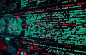 Investigative Deep Tech Trends: Unmasking Tomorrow A stylized representation of AI-driven malware code dynamically changing and evading security scans, a critical area in emerging tech analysis.