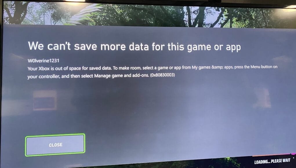 Xbox Error 0x80830003